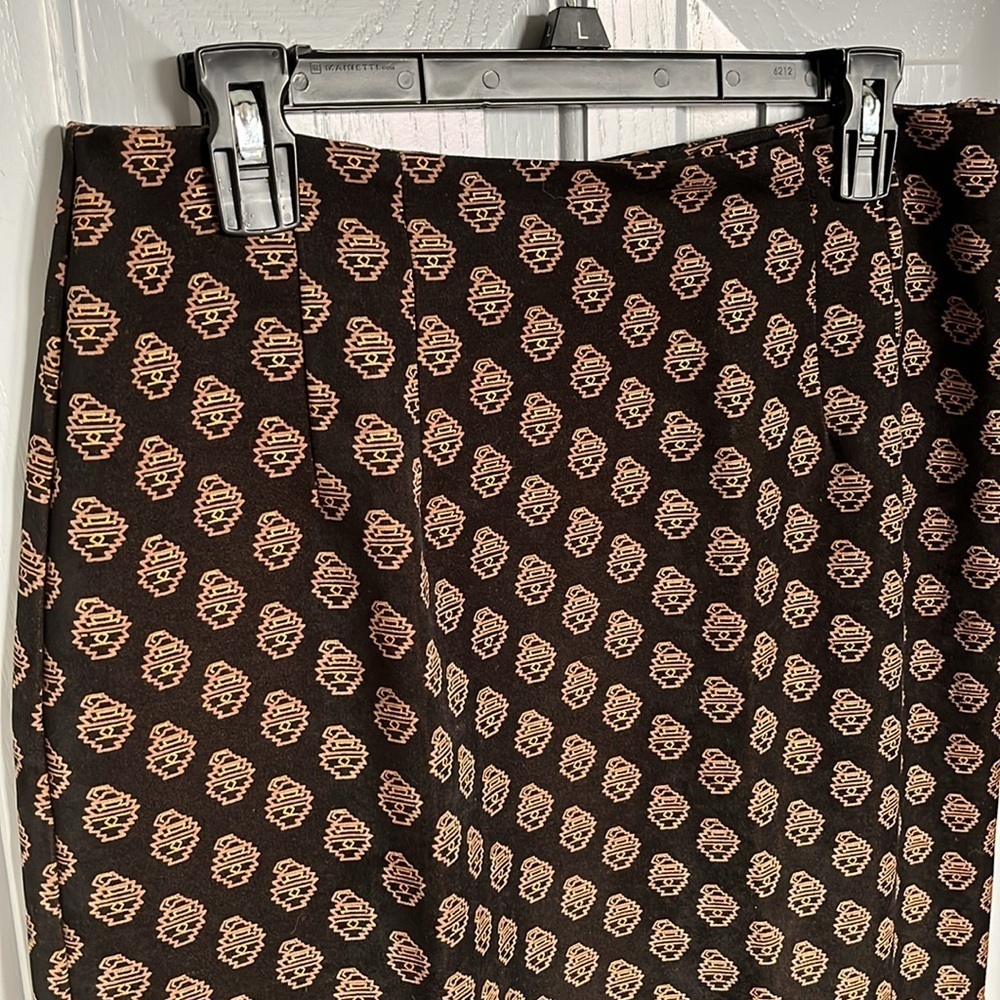 Briggs Maxi Skirt, New York Paisley Sheath Black Tan Maxi Skirt,Women’s Sz 12